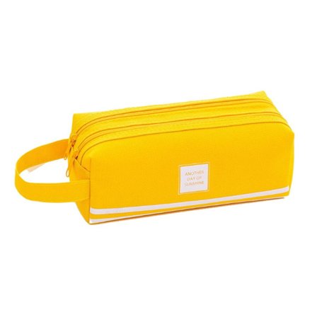 Pencil Case Bærbart Pencil Case Høj Kapacitet Pencil Gul KLB