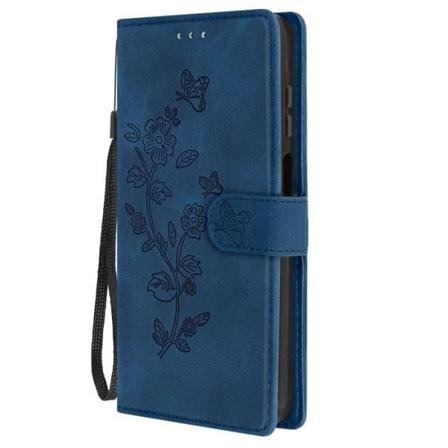 Etui til Samsung Galaxy A15 5G Flower Wallet med håndledsrem Midnight Blue