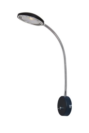 Aneta Lighting HERO vegglampe, svart/krom, 5W LED