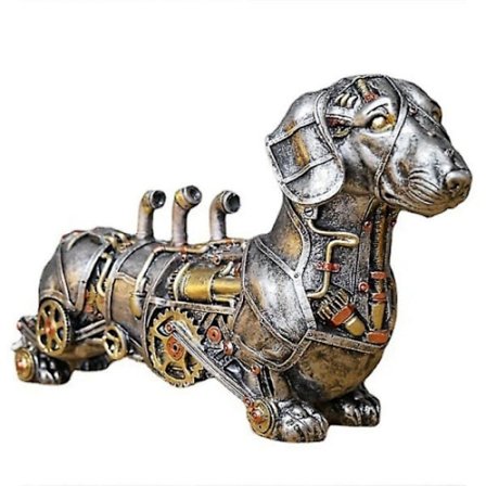 Industriell gotisk steampunk dachshund pølse hund ornament figur