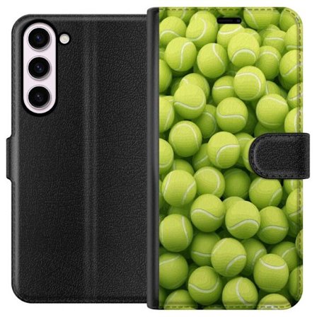 Kompatibel Tegnebogsetui til Samsung Samsung Galaxy S23+ Mønster af grønne tennisbolde i høj detalje, sporty motiv med gentagende tekstur og stærk