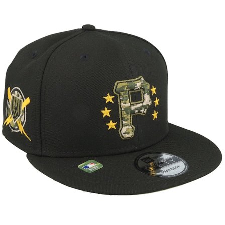 New Era - MLB Sort snapback Kasket - Pittsburgh Pirates MLB24 Armed Forces Day 9FIFTY Black Snapback @ Hatstore