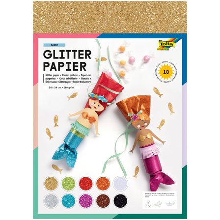 Folia Glitterpapir 10 Ark