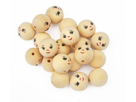 PLAYBOX Träkulor ansikten 22 mm 20/fp - Lyreco - Skola och förskola - Hobbymaterial - Pyssel - Trä