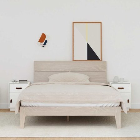 vidaXL Sängbord 2 st vit 40x34x55 cm massiv furu