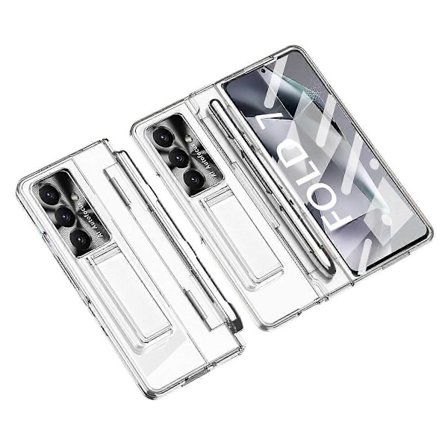 Samsung Galaxy Z Fold7 5G -kotelo, jossa jalusta, kova PC-puhelinkuori näytönsuojakalvolla/kosketuskynällä