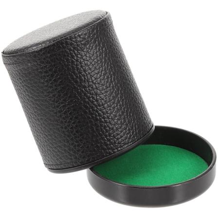 1 set läder tärningskopp med lock stum skakning tärningskopp delikat tärningskopp smidig