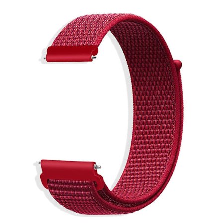 20 mm, 22 mm, 18 mm klockarmband i nylon, ersättningsarmband med kardborreknäppning, justerbart klockarmband för män och kvinnor, röd 20 mm röd. (FMY)