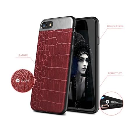 Sileä ja tyylikäs kansi Crocodile Design iPhone 8:ssa (KISSCASE) Brun