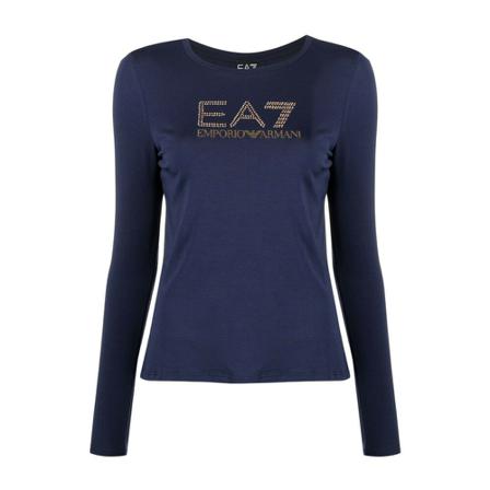 Emporio Armani EA7 Long Sleeve Tops , Blauw , Dames , Maat: 2XL
