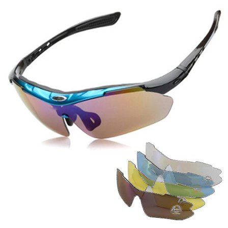 Sports Solbriller Polariseret Beskyttelse Med 5 Udskiftelige Linser