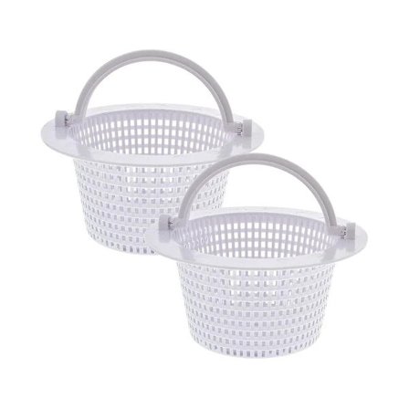 Replacement Pool Skimmer Basket with Handle, 2-Pack - Above Ground Pool Thru Wall Skimmer