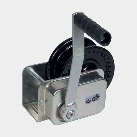 Manual trailer winch GS, 1022 kg, with brake, without strap / wire rope