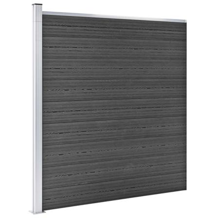 Vidaxl Staketpanel Wpc 175x186 Cm Svart Svart