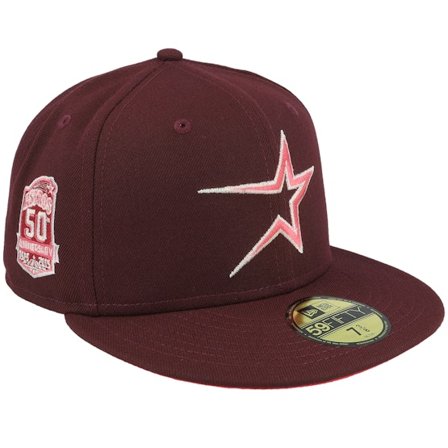 New Era - MLB Rød fitted Kasket - Houston Astros Extraction 59FIFTY 50th Anniversary Maroon/Lava Uv Fitted @ Hatstore