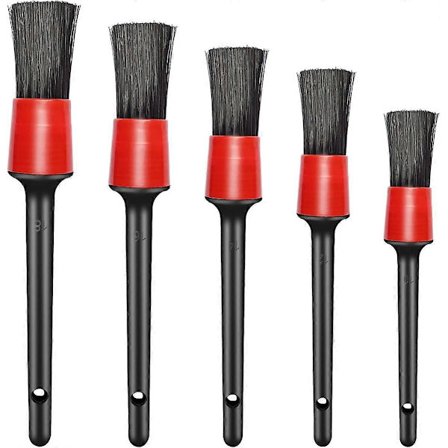 Detaljebørstesæt med 5 forskellige størrelser, hjul- og dækbørste, perfekt til rengøring (FMY)