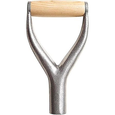 Spadehåndtak i jern med innerdiameter, D/y-grep, bra håndbeskyttelse, hage, massivt jern, tilbehør, hageverktøy for snøspade, graving, rake