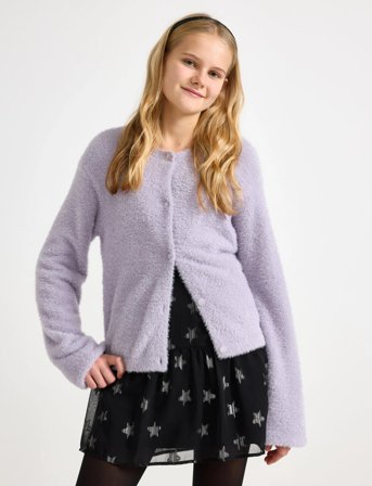 Lindex Cardigan I Fjergarn - Purple - 170