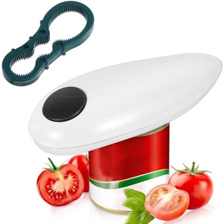 Elektrisk dåseåbner - Elektrisk flaskeåbner - Ingen skarpe kanter - Automatisk start og stop - Velegnet til ældre og gigtpatienter