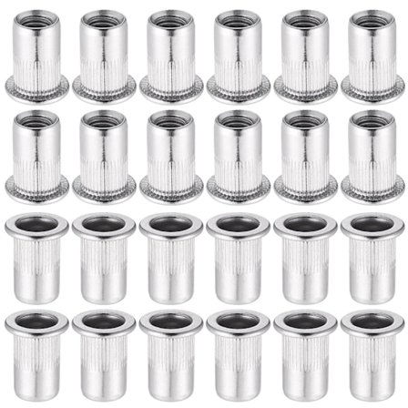 60 stk. 304 rustfrit stål nittemøtrik M8 fladt hoved blindmøtrik gevindnittemøtrik til gevindindsatstænger