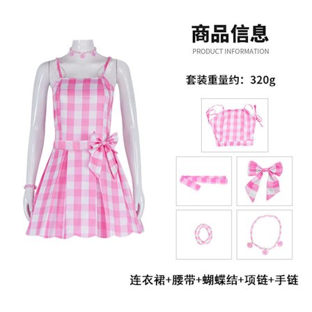 Mub- 2023 New Movie Barby cos clothes dress live action Barbies movie Leggings cosplay for kid Adult Halloween