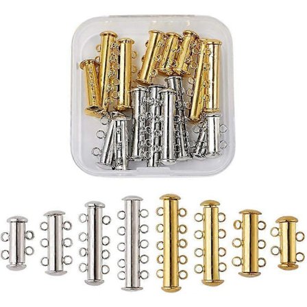 16 settiä 2~5-säikeisiä magneettilukkoja messingistä, sekoitettuja värejä, monisäikeisiä