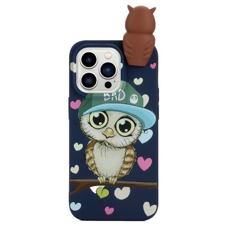 Cute 3D iPhone 14 Pro skal - Blå