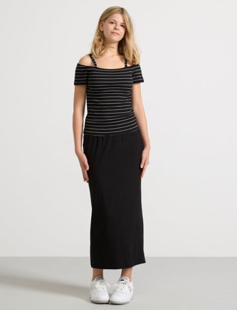 Lindex Skirt Jersey Midi - Black - 128
