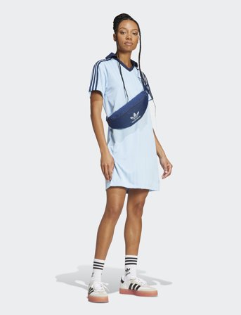 adidas Originals V-Neck Ss Dress - Blue - XS