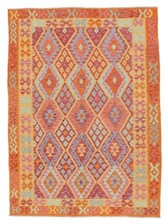 Kelim Afghan Old Style Vloerkleed 180X248 Rood/Bruin Wol, Afghanistan