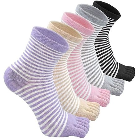 Tåstrømper til kvinder, bomuldsstrømper med fem tæer, åndbare tåstrømper til kvinder, løb