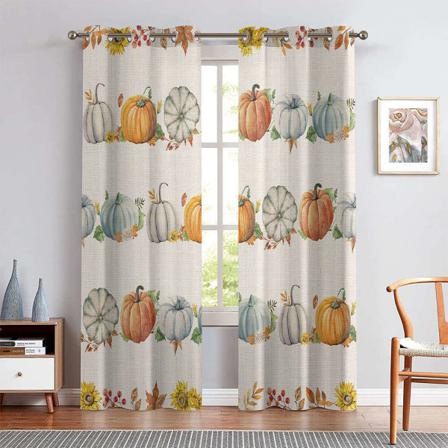 2st Printed Multi-mönster Grommet Thanksgiving Gardiner