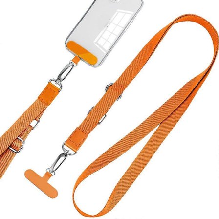 Mobiltelefon Lanyard Crossbody Lång Och Kort Justerbar Bred Rem Hals Lanyard Anti-förlorad Mobiltelefontillbehör Orange