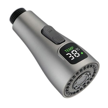 1 st LED Kran Munstycke Köksblandare Luftare Munstycke Vattenbesparande Dusch Spruta Köksblandare Utdragbar Sprinkler Huvud RRR