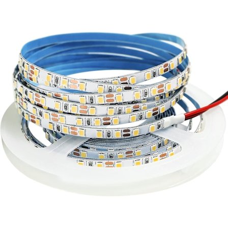 12V LED-remsa, 1 cm bred, 3000K LED-remsa 5 m varmvit 2835 IP65 120 LED/m, totalt 600 LED, LED-ljusremsa för sovrum, köksdekoration