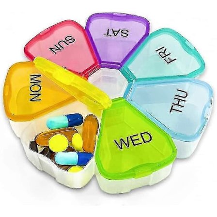 Pillerask Organiserare 7 Dagar, Stor Gratis Rese Tabletteringsdosetter Veckovis Pillerfodral För Medicin Kosttillskott Vitaminer 1stvit