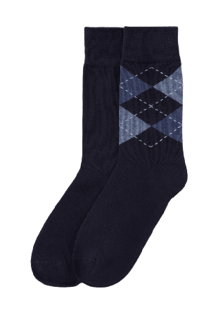 NORVIE Strumpor argyle, 2-pack Blå 41/45