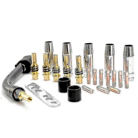 24 stk./sæt 15ak Brænder Forbrugsstoffer Elektrode Skærmkop Link Stang Spidser Svanehals Bøjning Til Mig Svejsemaskine Bedste Gave