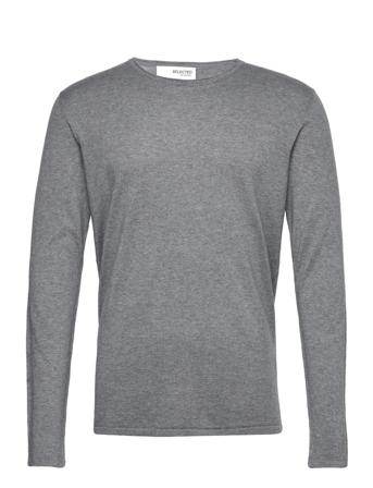 Slhrome Ls Knit Crew Neck Grey Selected Homme