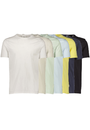 Lindbergh Basic o-neck tee S/S 7 pack Överdelar Herr Flerfärgad S