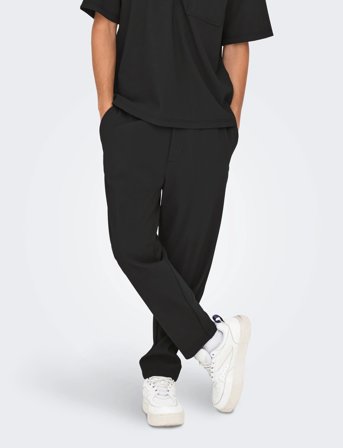 ONLY & SONS Onspli Plisse Cropped Dilo Pant - Black - L