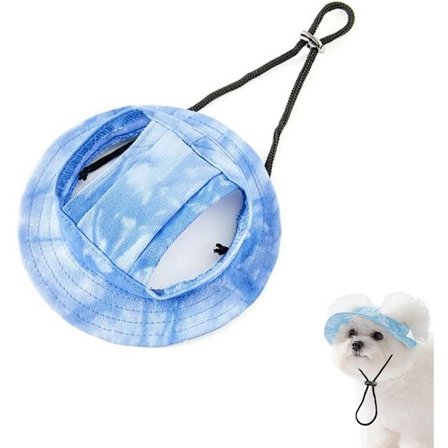 ING Hundelue Justerbar Kjæledyrlue med Ørehull Solbeskyttelse Baseballcap for Vår Sommer Turgåing og Sportsaktiviteter og Katt Blå L
