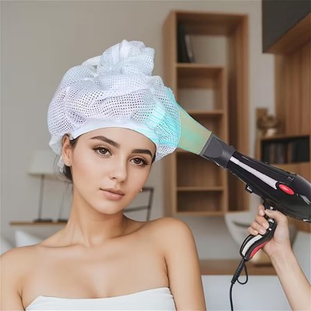 Net Plopping Hætte til Tørring af Krøllet Hår Velegnet til Hårpleje Styling 1 stk
