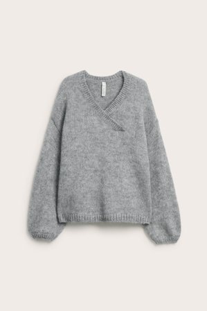 Kappahl | Sweter z dzianiny z mieszanki wełny | Szary melanż