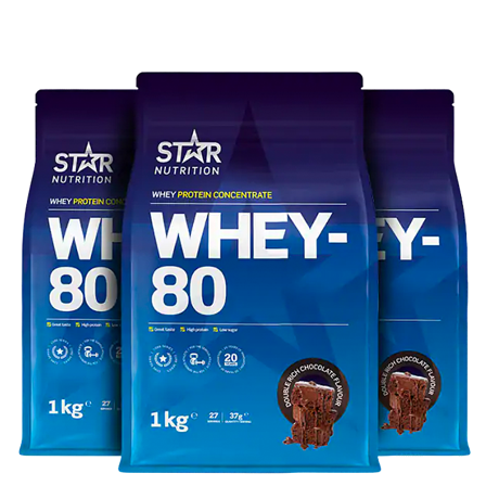 Mix&Match: 3 x Whey-80 Vassleprotein 1 kg