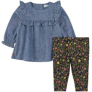 Kids - Ralph Lauren Ruffled Floral Top And Leggings Set Blue Wash 24 Months - Clothing sets - 24 months - Blue