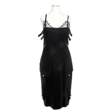 Dior Vintage Pre-owned Fabric Kjole Sort, Dame
