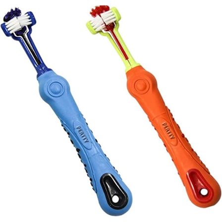 2 stk. Tresidet Dyre Tandbørste Hunde Tandbørste Tilbehør Dårlig Ånde Tandsten Tandpleje Hund Kat Rengøring Mund