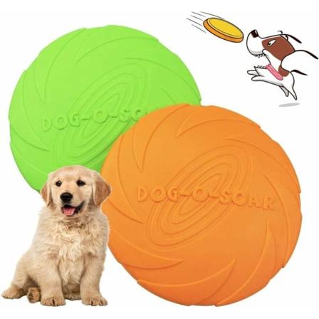 Hundeskive, hundefrisbees, 2 stk. frisbeelegetøjshund, til spil Sport Træningsaktivitet og udendørsleg, til små og mellemstore hunde