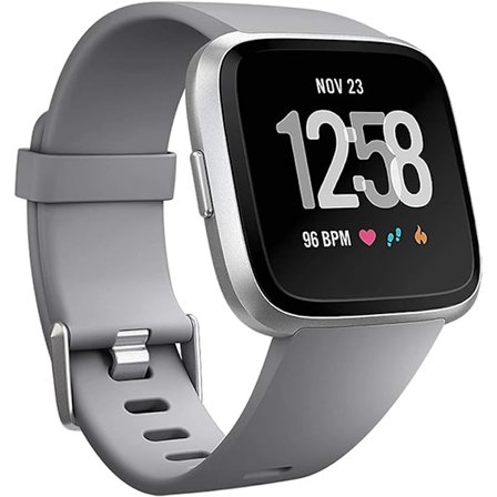 Smartwatch-armband kompatibel med Fitbit Versa Smartwatch, Versa 2 och Versa Lite SE-klockor för kvinnor och män (Grå-S)